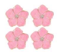 SHINEOFI Pomelli per Cassetti a Forma di Fiore in Lega di Zinco Rosa Set da 4 Pezzi Maniglie per Mobili da Cucina e Armadi Design Petalo a 5 Punte Installazione Facile per Camere e