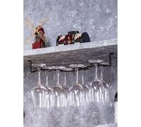 SHINEOFI Porta Bicchieri da Vino in Ferro Cornice Sospesa Bronzo Scaffale Espositivo Portacalici Capovolti per Casa Bar e Ristorante Portabottiglie da Parete Stabile e Decorativo