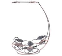 SHINEOFI Porta Bicchieri da Vino Rosso in Ferro Elegante e Delicato, Supporto per 1 Bottiglia e 4 Calici, Organizer Raffinato per Arredamento Casa e Cucina