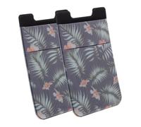 SHINEOFI Porta Carte Adesivo per Cellulare, Portafoglio Magnetico Retrò, 2 Pezzi, in Fibre Elastiche e Microfibra, Pratico per Tessere