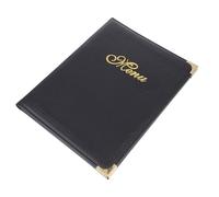 SHINEOFI Porta Menù a Libro in Pelle A4 Copertina Nera, Cartella Espositore per Prezzi Ristorante e Bar, Resistente Pagine Interne Facili da Sostituire, Adatta per Uso Professionale