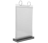 SHINEOFI Porta Menù Tavolo Verticale in Acrilico e Ferro Supporto Espositore Flip per Ristoranti e Negozi Stand Portatile Salvaspazio per Pubblicità e Listini Prezzi Elegante e Resistente