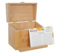 SHINEOFI Porta Ricette in Bambù con Supporto per Telefono e Fessure per Schede, Struttura Robusta e Multifunzionale gli Appassionati di Cucina