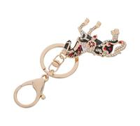 SHINEOFI Portachiavi Cavallo con Pietre Decorative in Metallo Nero, Accessorio Donna Versatile alla Moda per Borsa e Auto, Regalo per Capodanno Cinese 2026 e Festività Speciali
