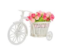 SHINEOFI Portafiori Bicicletta Decorazione Scrivania, Supporto per Piante Artificiali da Casa e Ufficio, Dettagli Rosa Pastello, Struttura Durevole, Complemento D’arredo Colore Casuale