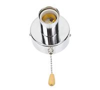 SHINEOFI Portalampada Base in Acciaio Inossidabile Argento, Facile da Installare e Sostituibile, come Attacco per Lampada da Soffitto o Lampada da Parete Interruttore a Tirante