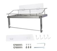 SHINEOFI Portaoggetti Acciaio Inossidabile Muro per Utensili e Bottiglie Installazione Senza Foratura Con Ganci Aggiuntivi per Cucine e Bagni