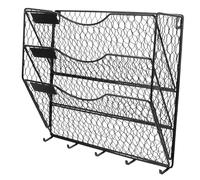 SHINEOFI Portariviste Da Parete in Metallo Organizer Sospeso Per Documenti e Oggetti Cesto Salva Spazio Con Supporto Muro Per Ufficio e Camera