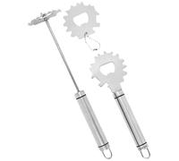 SHINEOFI Raschietto per Griglia in Acciaio Inox, Set 3 Pezzi, Argento | Forma Verticale e Dritta, Pulizia Griglia ad Alta Efficienza, Rimuove Residui Bruciati, Catena