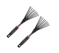 SHINEOFI Rastrello a Mano Portatile 2 Pezzi con 9 Denti per Foglie, Attrezzo da Giardinaggio Ergonomico con Impugnatura Antiscivolo, per Orto, Vaso e Cura del Prato All’aperto