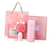 SHINEOFI Regalo Benessere Donna per Inaugurazione e Compleanno Kit Cura con Tazza Termica Ventilatore Portatile e Asciugamano Viso Confezione Elegante per Eventi Speciali e Omaggi