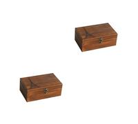 SHINEOFI Scatola da 2 Pezzi Scatola di Legno Borse a LED per Tappetino da Tavolo da Pranzo Portatile Tappo della Cassa Sonda a Filo Borse Luminose Accessori Sonda Ad Ago Posteriore Brown
