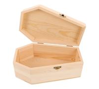 SHINEOFI Scatola in Legno a Forma di Bara 25X15X10 CM Porta Caramelle e Gioielli Urna Commemorativa per Animali Domestici Vassoio Decorativo per Halloween e Ricordi Personali