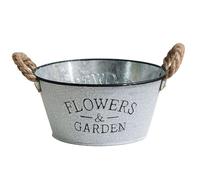 SHINEOFI Secchio di Ferro Antico Vintage per Piante e Giardinaggio Vaso in Metallo Resistente Decorazione Lettere Contenitore per Esterni e Interni Accessorio per Giardino e Casa