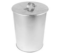 SHINEOFI Secchio per Cenere in Metallo Zincato 18L con Coperchio Contenitore Compatto per Cenere e Carbone del Riscaldamento Portatile per Camini Barbecue e Pulizia Sicura del Fuoco