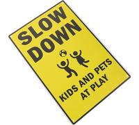 SHINEOFI Segnale Stradale in Metallo per Rallentamento Avviso che Giocano Cartello di Attenzione Resistente alle Intemperie per Sicurezza Traffico Stradale