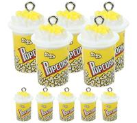SHINEOFI Set 10 Pezzi Ciondoli Popcorn in Resina per Creazioni Fai da Te, Pendenti Decorativi Leggeri per Gioielli, Portachiavi e Orecchini Personalizzati, Accessori Artigianali per Regali
