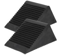 SHINEOFI Set 2 Pezzi Cunei per Ruote Auto in Gomma Antiscivolo Blocco di Arresto Veicoli Compatto per Auto Moto Camion e Rimorchi Accessorio Garage per Parcheggio Sicuro