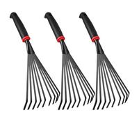 SHINEOFI Set 3 Pezzi Attrezzi da Giardino con Rastrello Manuale in Ferro a 9 Denti, per Diserbo e Coltivazione in Prati e Aiuole Floreali