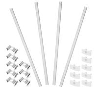 SHINEOFI Set 4 Copri Canale LED in Alluminio 50 CM con Diffusore Trasparente e Clip Alloggiamento per Striscia LED per Illuminazione Decorativa Casa e Giardino