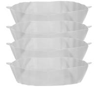 SHINEOFI Set 4 Pezzi Stampi in Silicone per Friggitrice ad Aria, Pentole Riutilizzabili Antiaderenti Grigie, Accessori Cucina per Cottura Pollo, Pizza e Snack