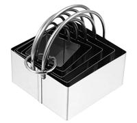 SHINEOFI Set 5 Pezzi Stampi per Biscotti in Acciaio Inox Manico Ergonomico Tagliabiscotti per Impasto Ravioli e Gnocchi Utensili Cucina Lavabili in Lavastoviglie Adatti a Preparazioni