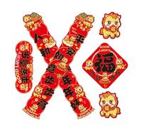 SHINEOFI Set 6 Adesivi Distici Cinesi del Capodanno Lunare 2026 Decorazioni per Porte D’Ingresso Tema Zodiaco Cavallo Distici di Pace e Gioia per Festa di Primavera Cinese