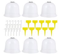 SHINEOFI Set 6 Coperture per Piante da Giardino con 18 Picchetti di Fissaggio e 10 Etichette Copertura Protettiva Riutilizzabile Resistente AI Raggi UV per Protezione dal Colore Casuale