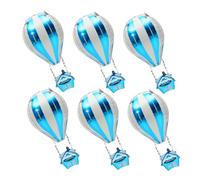SHINEOFI Set 6 Palloncini a Forma di Pallone Aerostatico in Foil 4D Colore Blu Decorazioni per Feste di Compleanno Decorazioni Aule Scuola Palloncini in Alluminio Resistenti