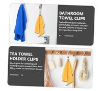 SHINEOFI Set 6 Pezzi Fermagli per Asciugamani da Bagno e Strofinacci da Cucina in Metallo Antiruggine con Anello in Cotone Clip Compatte Leggere per Appendere Asciugamani Calzini e