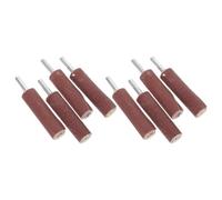 SHINEOFI Set 8 Pezzi Tamburi Abrasivi Lamellari con Gambo 6mm, Ruote Abrasive Grana 80/240 per Levigatura e Lucidatura, Accessori per Trapano e Smerigliatrice, Kit di Levigatura