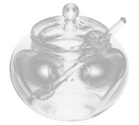 SHINEOFI Set Contenitore per Spezie in Vetro 350ml Cucchiaio e Coperchio Facile da Pulire Riutilizzabile Barattolo per Cucina