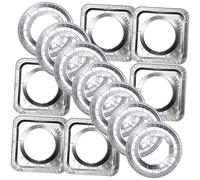 SHINEOFI Set Da 20 Coperture Per Bruciatori a Gas in Alluminio, Rivestimenti Protettivi Antiolio e Antigrasso, Coprifornelli Quadrati e Rotondi Spessi 3,5 Mm Per Cucina Pulita e Sicura