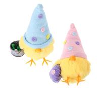 SHINEOFI Set Decorazioni Pasquali a Forma di Pulcino in Peluche Morbido 2 Pezzi Rosa e Azzurro per Centrotavola e Festa Mini Pulcini Colorati per Esposizione Pasquale e Decorazioni