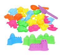 SHINEOFI Set di 27 Stampini per La Sabbia con Castello, Forme di Animali E Attrezzi per Bambini - Giochi Estivi per La Spiaggia E La Sabbiera (colori Assortiti)