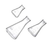 SHINEOFI Set di 3 Matracci Conici in Vetro da 50ml, 150ml e 250ml per Studenti di Chimica Scala Chiara senza Sbavature, per Lezioni di Laboratorio