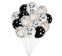 SHINEOFI Set Palloncini a Forma di Panda 12" Paillettes in Lattice 15 Pezzi Nastro Nero Decorazioni per Feste di Compleanno e Party a Tema Riutilizzabili e Resistenti per Photo Booth e