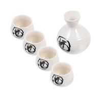 SHINEOFI Set Sakè Giapponese in Ceramica, Bollitore e Tazze per Sakè Resistenti ad Alta Temperatura, Portabottiglie Creativo per Intrattenimento e Regalo Cultura Giapponese