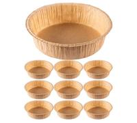 SHINEOFI Stampi per Torta di Carta Antiaderente 10 Pezzi, Teglie Rotonde Usa e Getta 16 Cm Resistenti al Forno, Pirottini Monouso per Dolci e Pasticceria Domestica