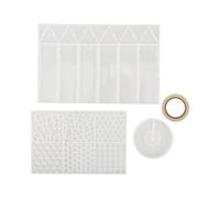 SHINEOFI Stampo in Silicone Esagonale per Lampada Mosaico, Base Integrata | Resina Epossidica, Riduce Errori di Taglio, Nastro Adesivo Incluso, per Decorazioni Tavola
