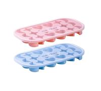 SHINEOFI Stampo per 2 in Silicone e Pp con 18 Scomparti a Forma di Stella, Mezzaluna e Cuore, con Coperchio, Facile da Sformare, per Domestico