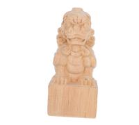 SHINEOFI Statua Leone Guardiano in Legno Massiccio Decorazione Per Mobili Con Intaglio Romantico Toppino Per Recinzione e Bastone Per Tendaggio Design Ponte Romano Colore Cachi