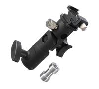 SHINEOFI Supporto Flash Morsetto per Ombrello e Adattatore Portalampada in Metallo Regolabile per Treppiedi Esterni, Accessorio Fotografico Stabile e Durevole, Nero