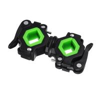 SHINEOFI Supporto Luce Bicicletta Rotante 360° in Abs e Ferro Verde | Diametro Regolabile, Installazione Rapida, per Front Light e Torcia su Percorsi Notturni