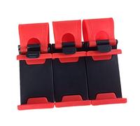 SHINEOFI Supporto per Cellulare Auto da Volante Rosso 3 Pezzi Portatile in Plastica e Gomma Protegge Smartphone e Navigator per Uso in Auto
