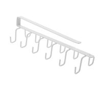 SHINEOFI Supporto per Scolapiatti e Portabicchieri Sottopensile in Ferro Bianco, Gancio senza Foratura per Appendere Tazze da Cucina, Organizzatore Salvaspazio Sotto Mensola per Utensili