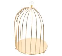 SHINEOFI Supporto per Torta a Forma di Gabbia per Uccelli Dorata, Porta Cosmetici Decorativo e Porta Dessert Elegante, Organizer per Scrivania e Tavolo da Toeletta