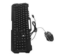 SHINEOFI Tastiera Meccanica Retroilluminata con Mouse Tastiera USB Illuminata con Tasti da Gioco Mouse Comodo Ergonomico per Gaming Nero