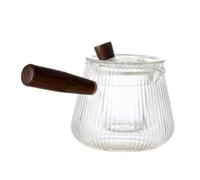 SHINEOFI Teiera in Vetro Infusore Integrato per Tè Sfuso, Design Semplice e Classico, Materiale Vetro e Legno, Uso Pratico per Tè Fiorito e Acque Aromatizzate