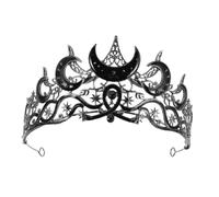SHINEOFI Tiara Corona di Cristalli e Strass, Copricapo da Sposa Leggero Motivo Celeste e Stelle, Fascia per Feste di Compleanno, Halloween e Spettacoli Teatrali
